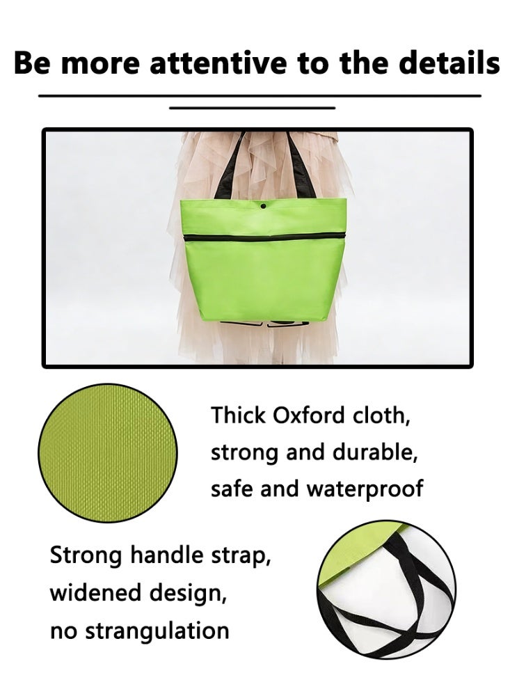 Portable Wheeled Shopping Bag - Reusable & Waterproof Trolley Cart - Image 4